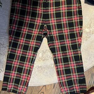 J. Crew tartan Plaid Pants - black Red and Yellow